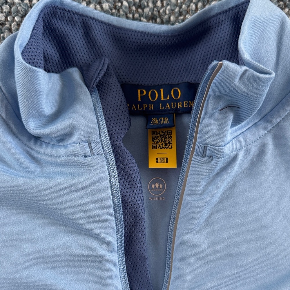 Youth Polo Ralph Lauren Blue Quarter-Zip Pullover XL - Picture 2 of 4